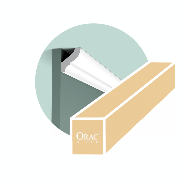 Corniche simple - ORAC DECOR - L200xH4,1xl3,5 cm - Carton complet 120 mètres - CB501N (1)