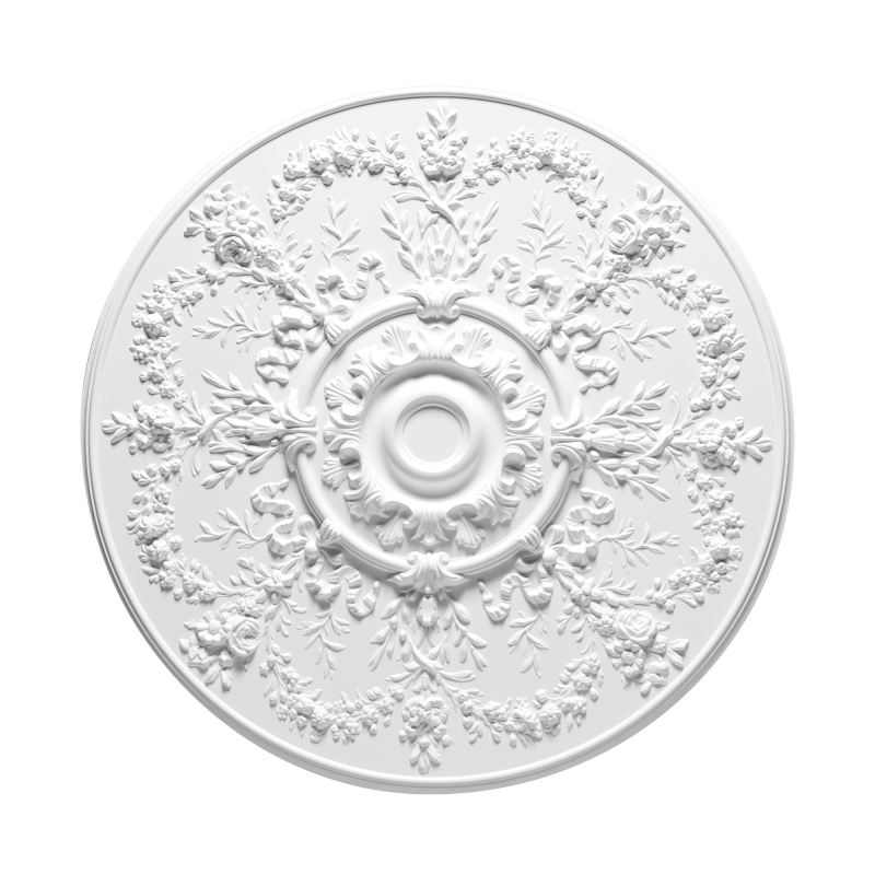 Rosace Plafond Art Déco 93 Cm - Sculpture En Staff, Fait Main En France, 9 Kg, Neuf