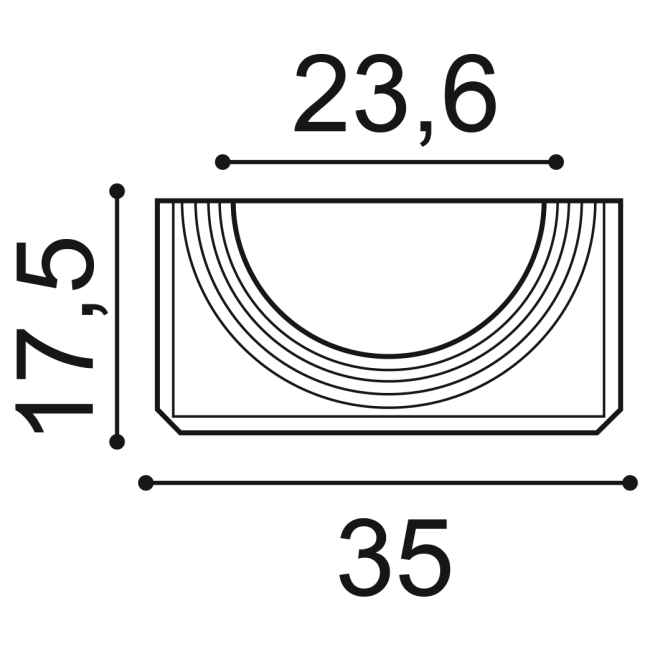 Haute base carrée pour demi-colonne K1131 (2)