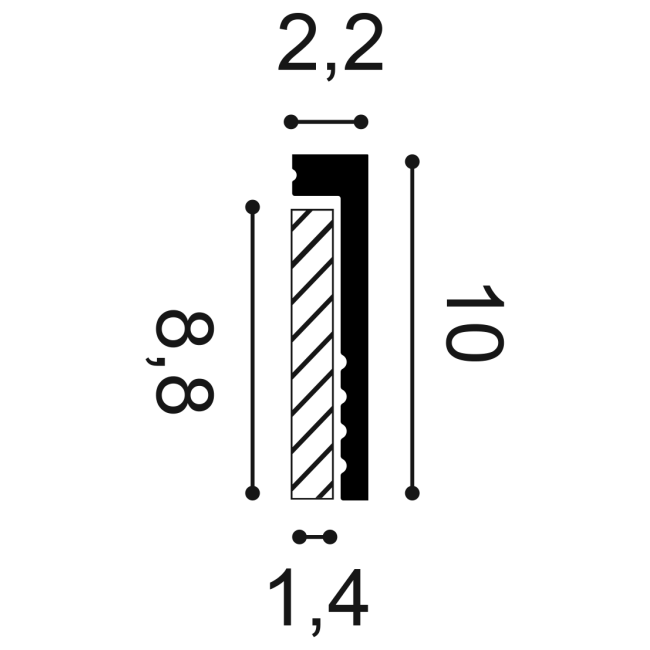 Surplinthe SX171-RAL9003 de la famille Square (2)