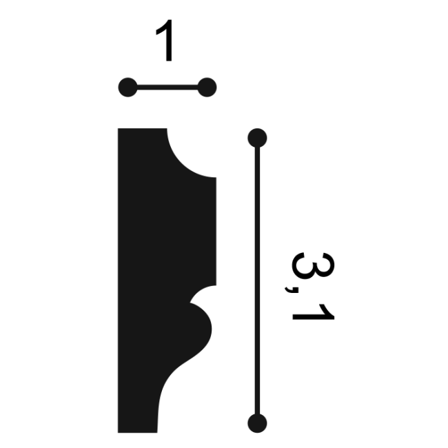 Simple cimaise ornée d'un motif linéaire PX116 (5)