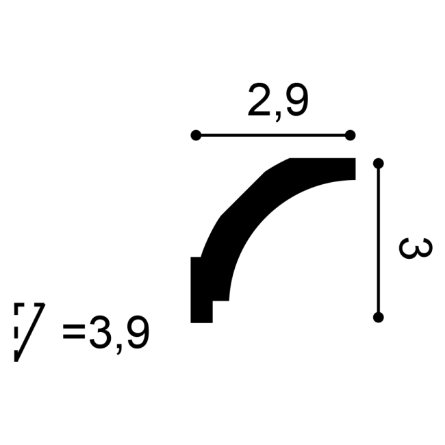 Corniche avec une simple courbe CX115 (3)