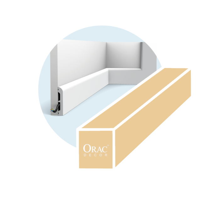 Battiscopa bianco di sicurezza - Orac Decor - L200xP1,3xH7,5cm - Scatola completa 68 metri - SX183 RAL9003 (3)