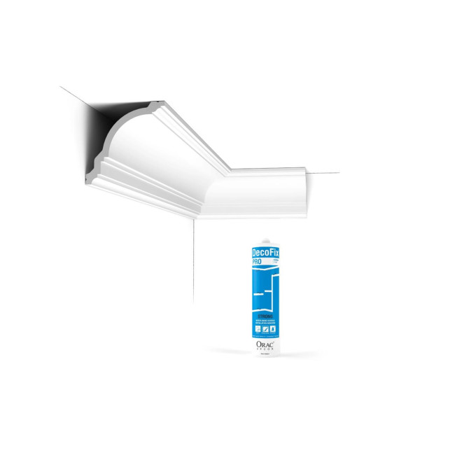 Corniche élégante - ORAC DECOR - L200 x H11,8 x L11,7 cm - Pack 10 ml CX106 + 1 colle FDP500 Corniche élégante - ORAC DECOR - L200 x H11,8 x L11,7 cm - Pack 10 ml CX106 + 1 colle FDP500 (1)