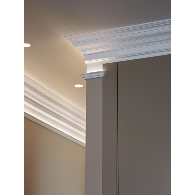 Cornicione alto con foglie d'acanto - Orac Decor - L200xP13xH17,6cm - C219 (2)