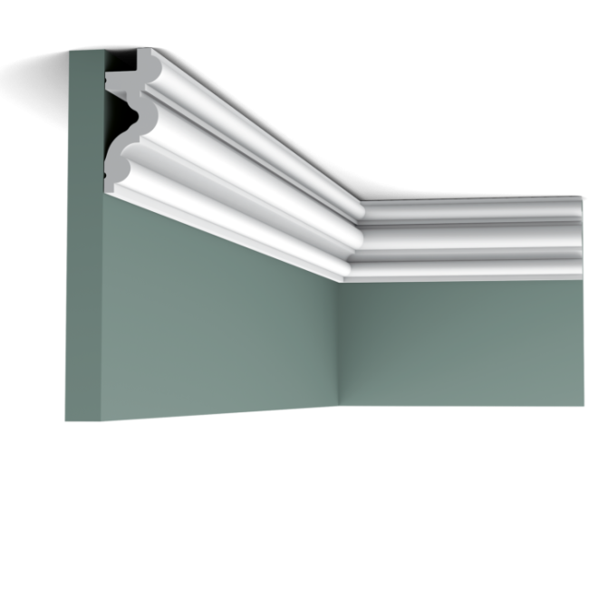 Cornice per illuminazione indiretta - Orac Decor - L200xP3,4xH8,3 cm - Scatola completa 32 metri - C324 (3)
